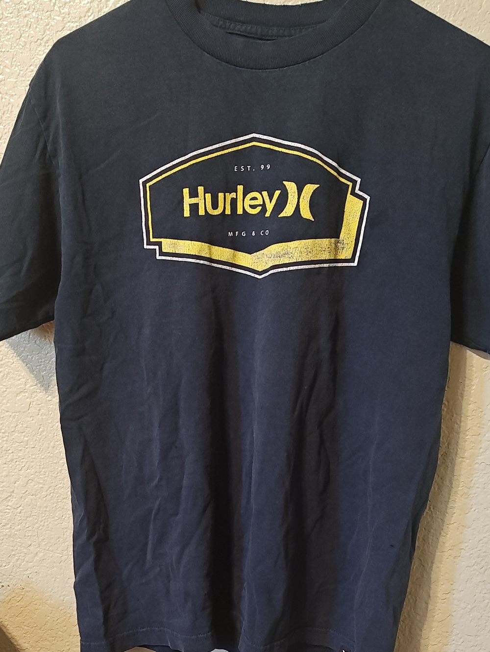 Hurley Navy Short-Sleeve Tee with Yellow Logo